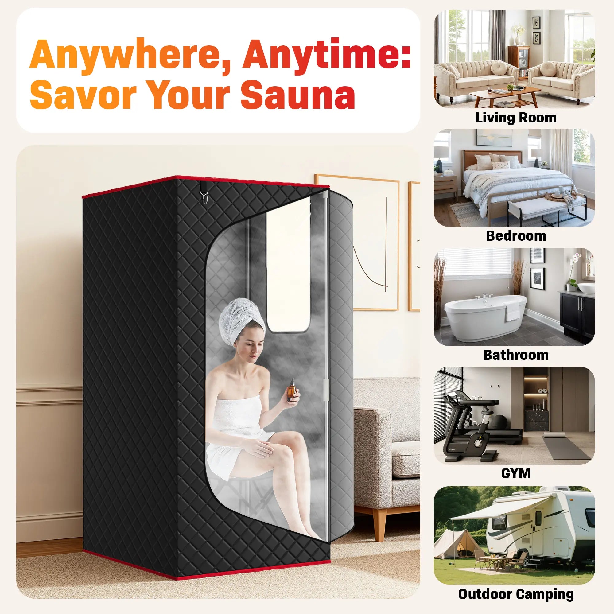 Home Portable Steam Nurecover Sauna Box , Dry Sauna SPA Full Body